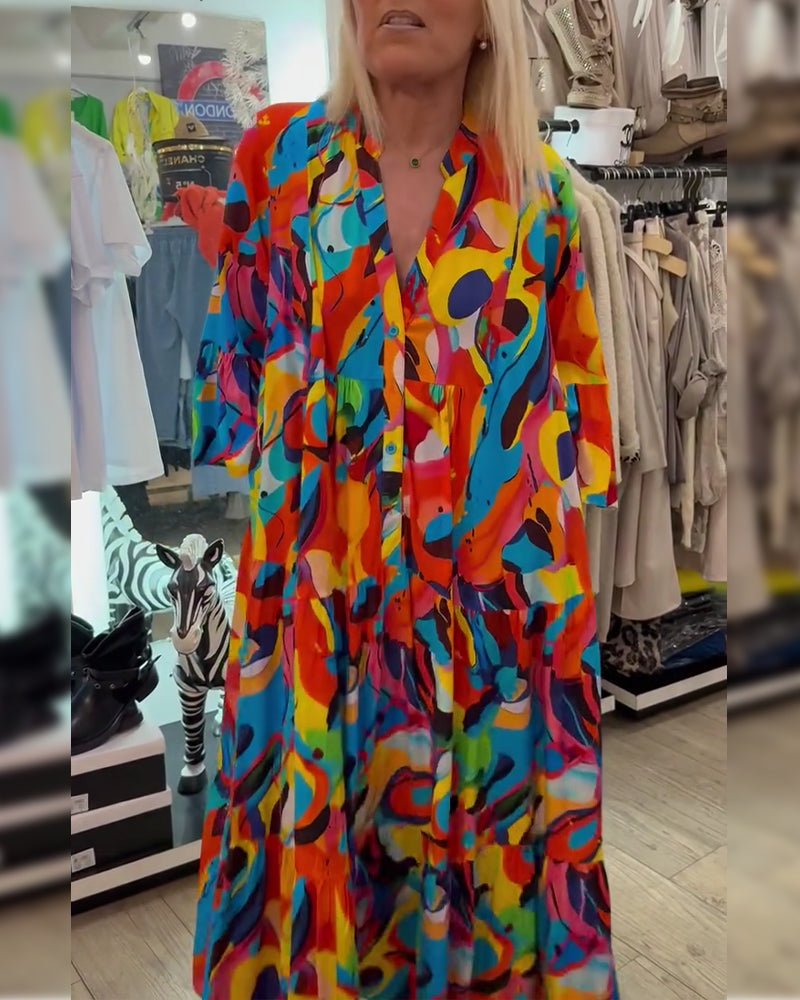 Abstract Graffiti Long Dress