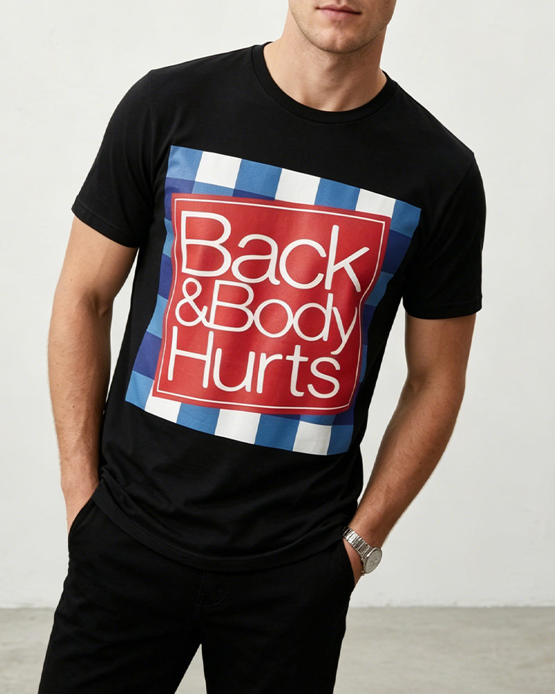 Fun Text Print Short-Sleeve T-Shirt