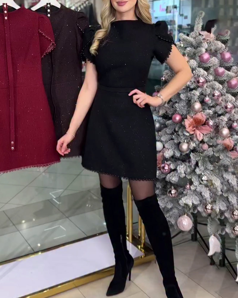 Heavy-Embellishment Beaded Slim Dress