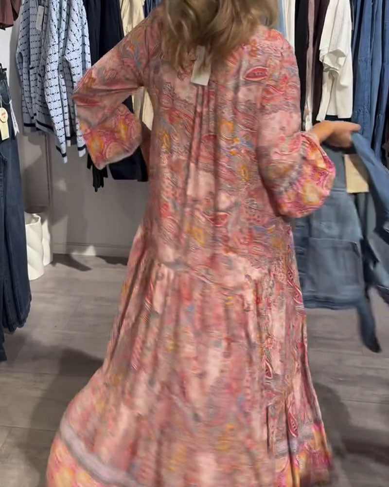 Casual Vacation Long Printed Dress