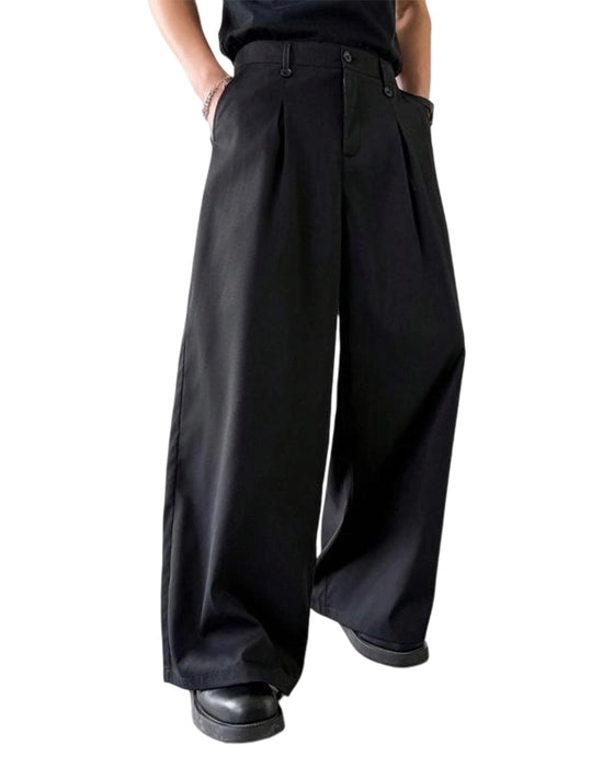 High-Waist Button Fly Wide-Leg Pants