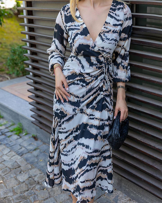 Deep V elegant long dress