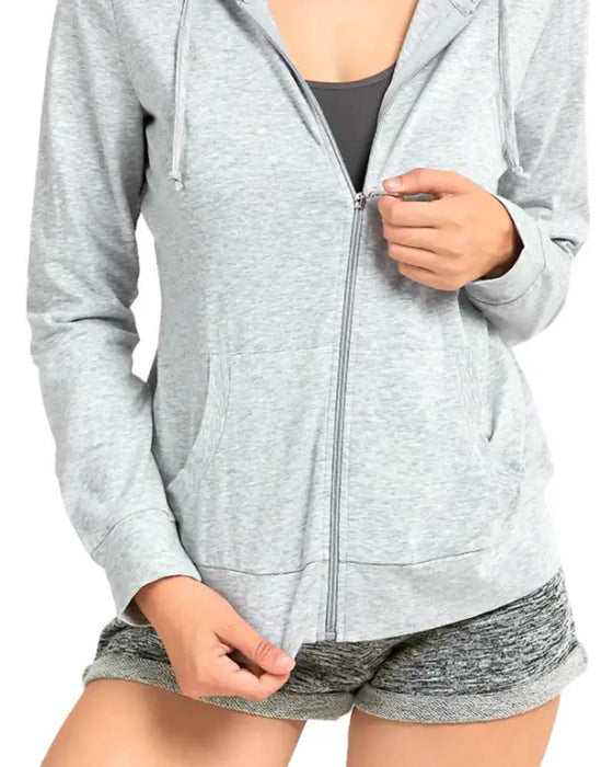 Zipper Drawstring Hooded Coat