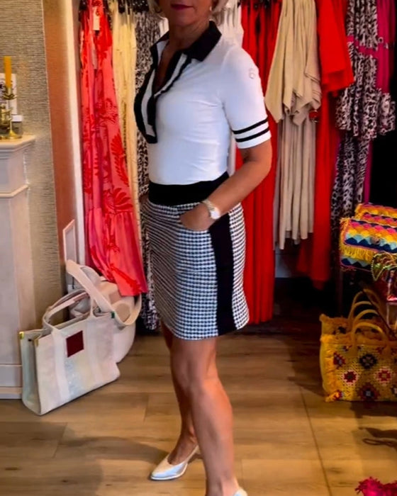 Houndstooth patchwork dress