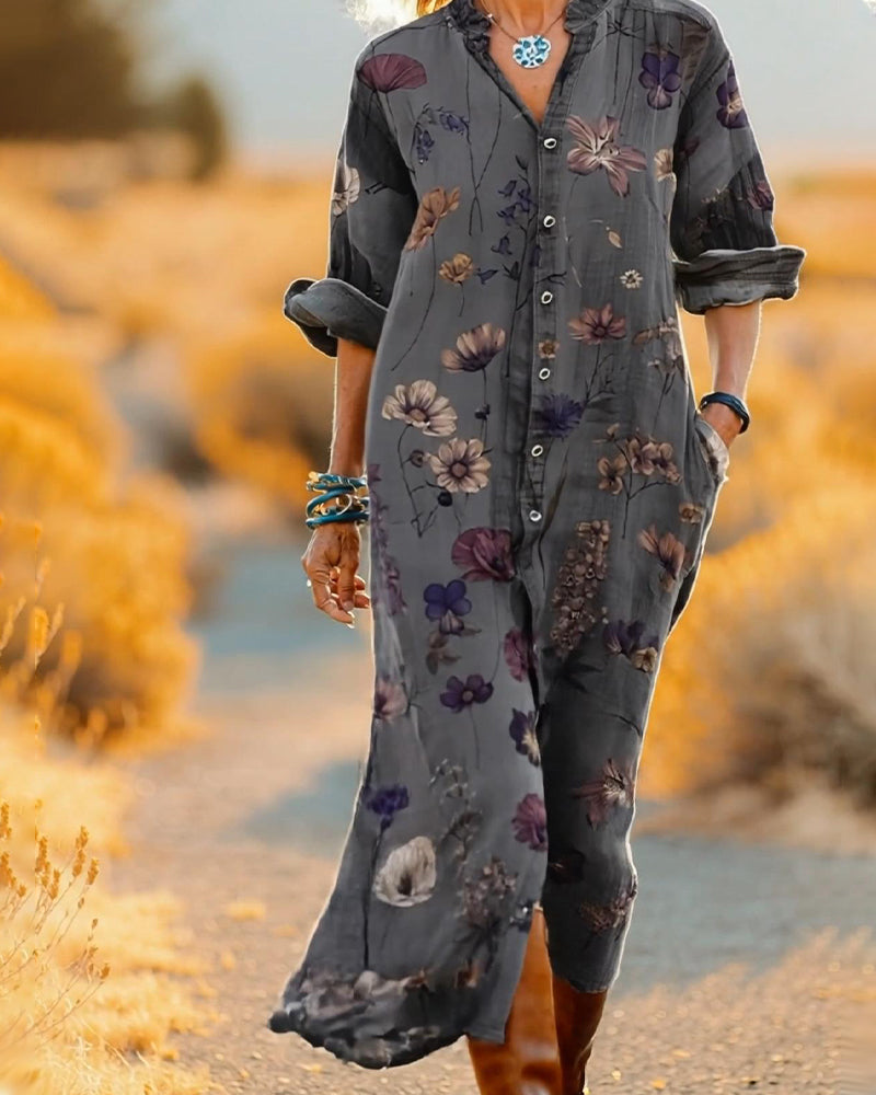 Floral Print Shirt Dress