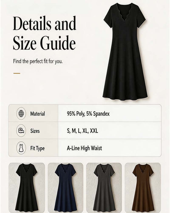 Short Sleeve Solid Dress