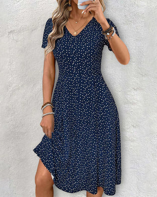 Heart-Shaped Polka Dot Waist Dress