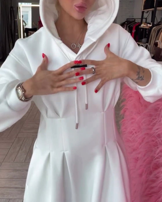 Fashionable Hooded Waist Dress