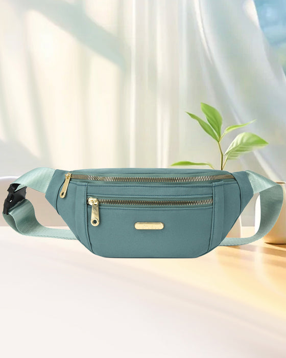 Simple solid color front shoulder bag