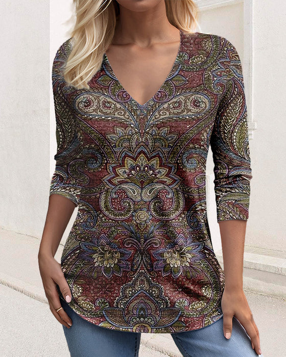 Versatile Fashion Top with V-Neck