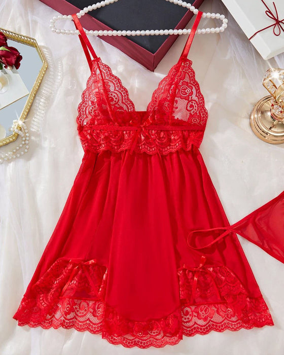 Lace Sheer Sleep Dress Set