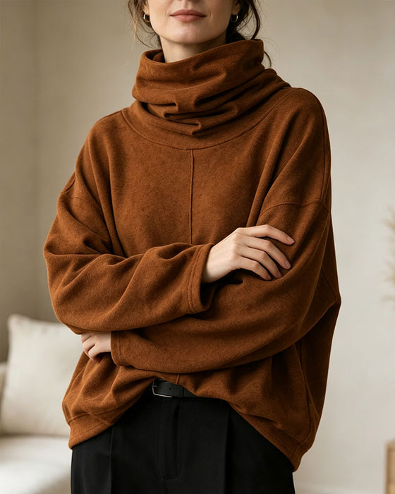Turtleneck Long Sleeve Casual Sweatshirt