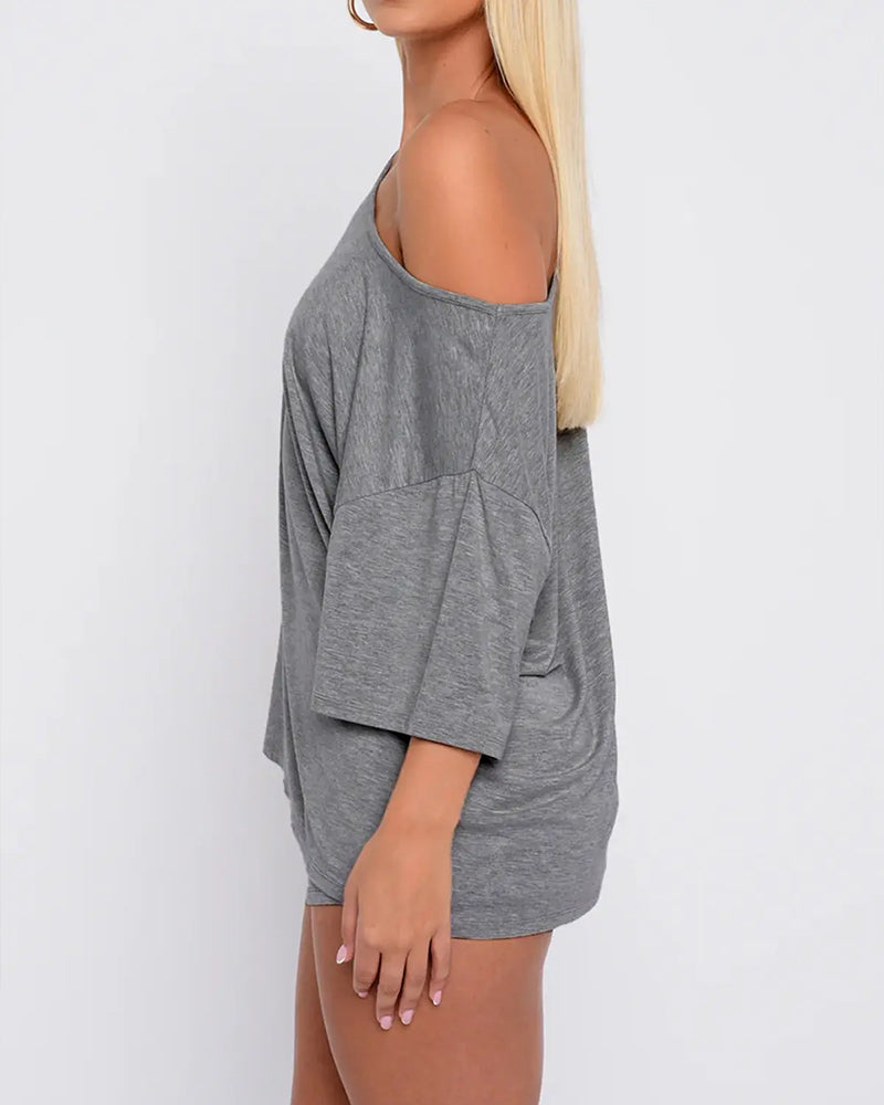 Textured Solid Two-Piece Set