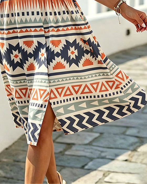 Casual V-Neck Dropped Shoulder Dress