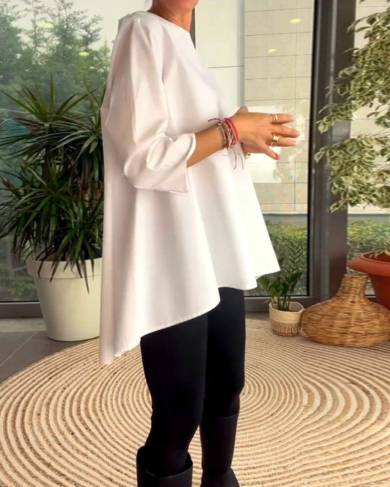 Solid color commuting top