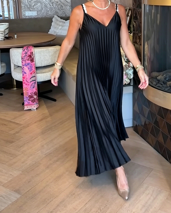 Sleeveless Suspender Long Dress