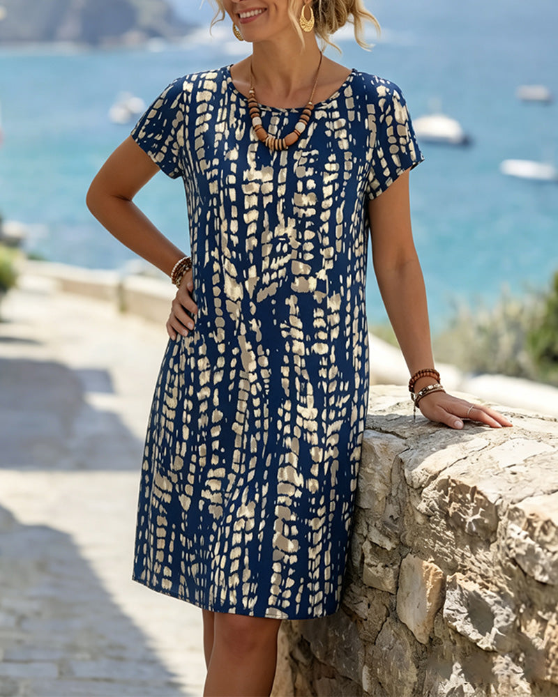 Geometric Print Shift Dress