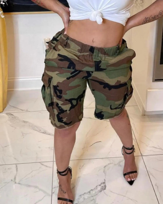 Sport Camouflage Cargo Shorts