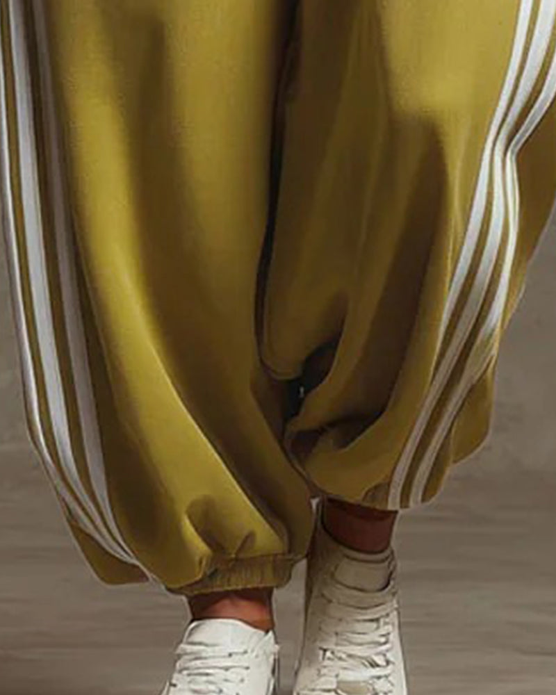 Hip Hop Striped Jumpsuit