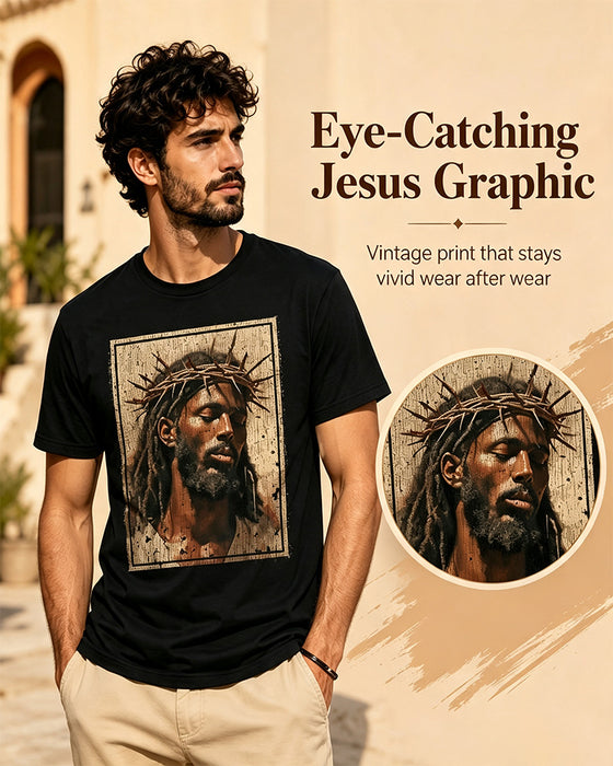 Men's Vintage Black Print T-Shirt