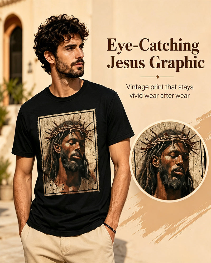 Men's Vintage Black Print T-Shirt