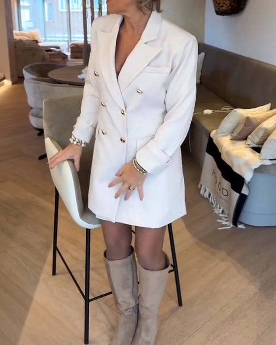 Lapel Elegant Commuter Blazer Dress
