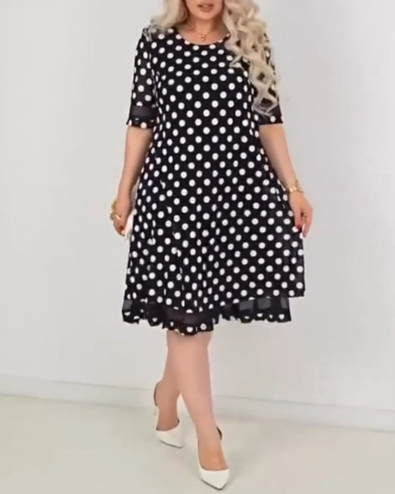 Polka Dot Straight Dress