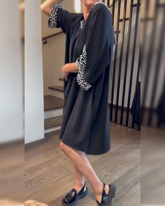 Fashionable Beaded Loose Dress