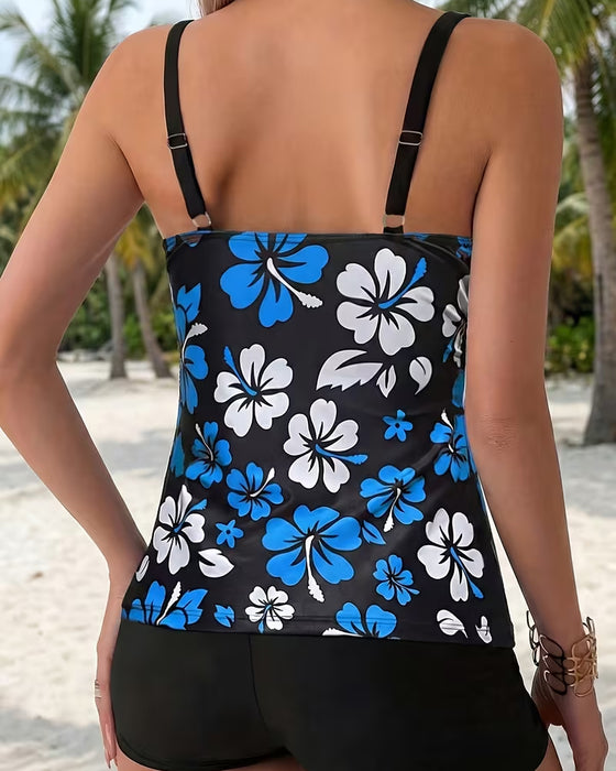 Hibiscus Print Swim Tankini