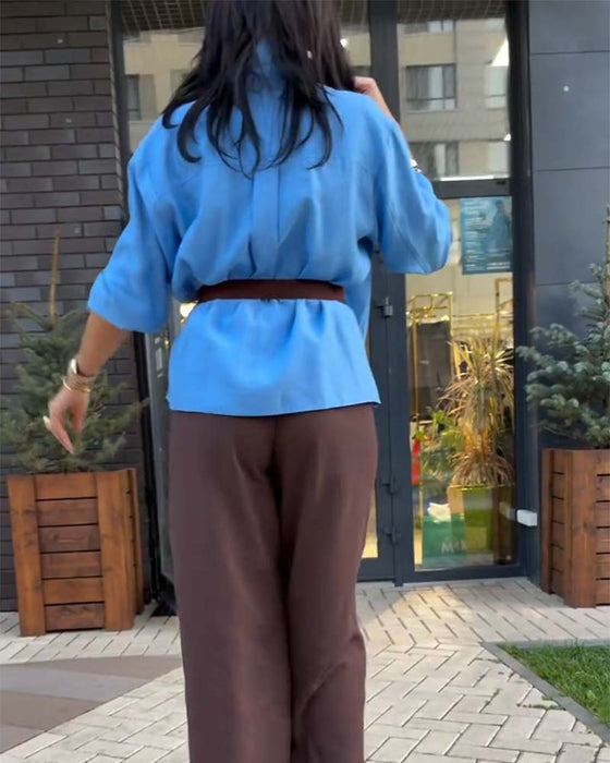 Lapel Chic Stylish Shirt