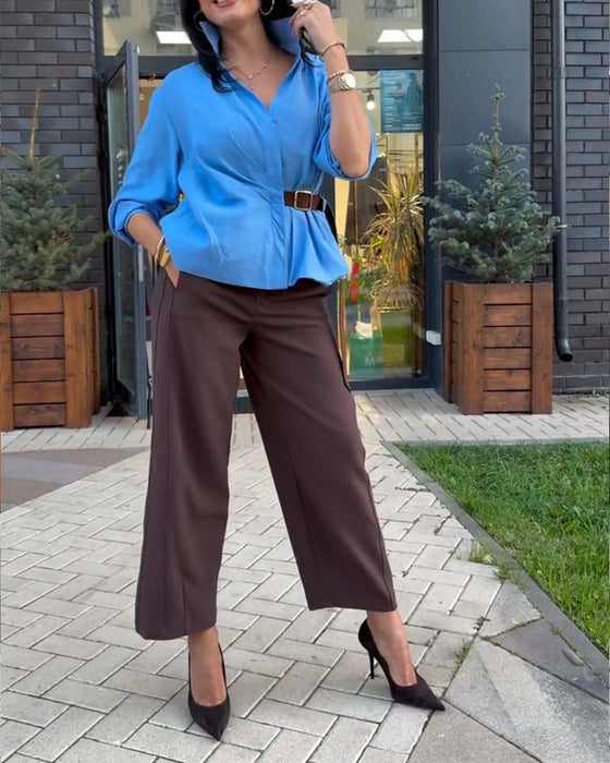 Lapel Chic Stylish Shirt