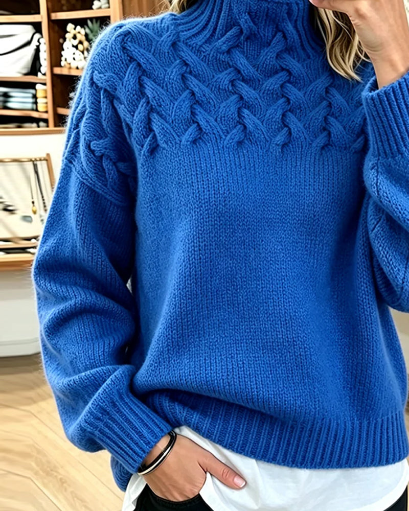 Solid Casual Long Sleeve Pullover