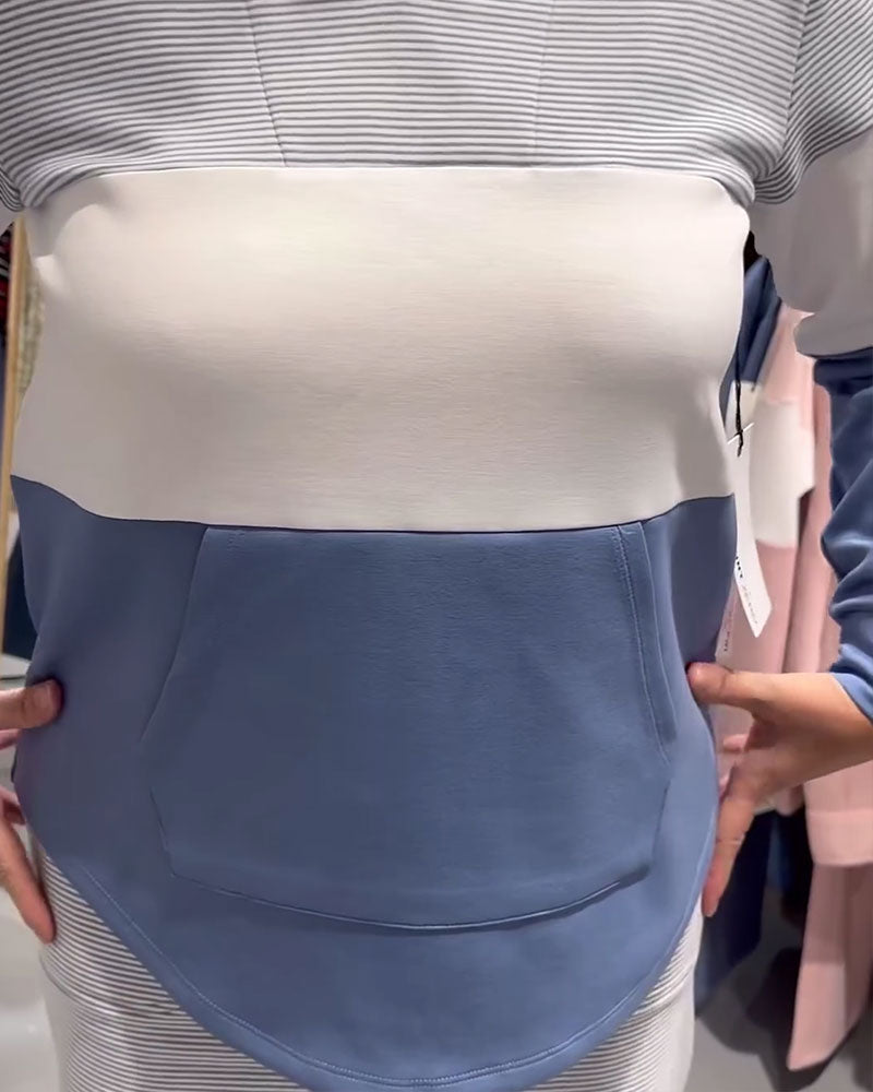 Striped Contrast Color Hoodie