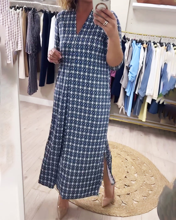 Geometric Print Maxi Dress
