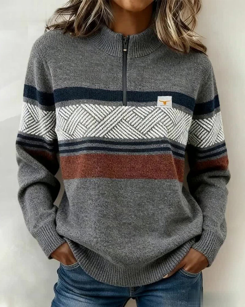 Long-Sleeved Color-Blocked Jumper
