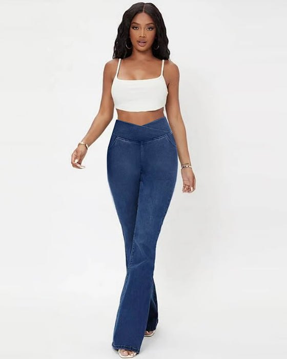 High Stretch Fashion Pocket Flare Pants