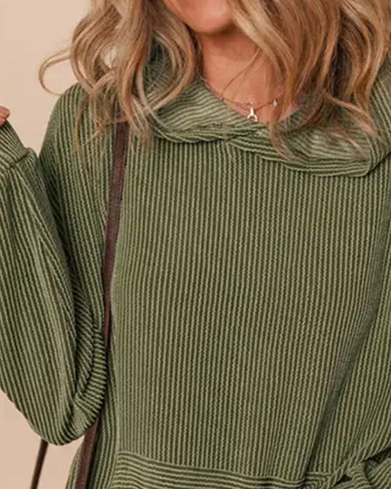 Loose Twist Hoodie Pullover