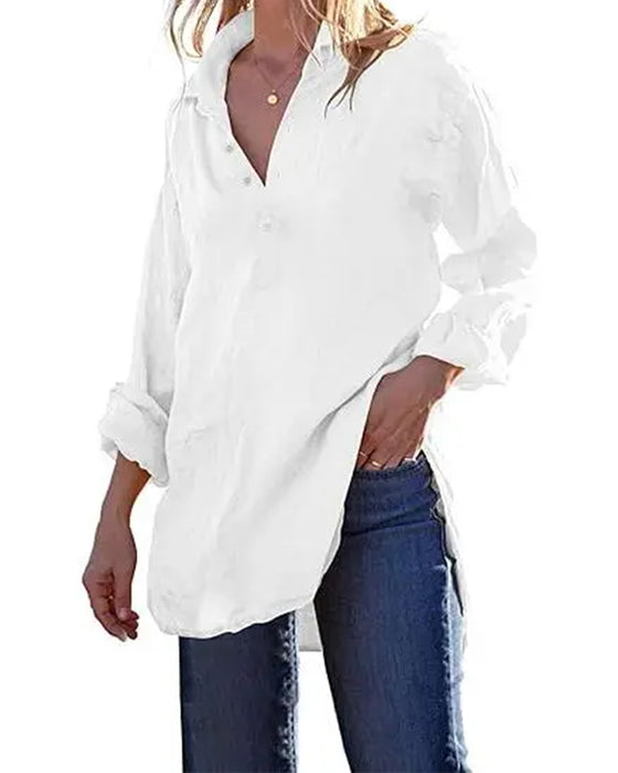 Loose-Fit Solid Casual Shirt