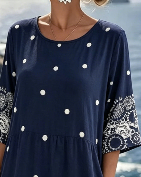 Polka Dot Print Loose Dress