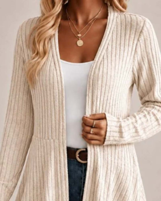 Solid Casual Long Sleeve Coat