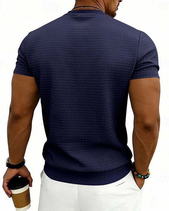 T-Shirt Ribbed Crewneck Short-Sleeve