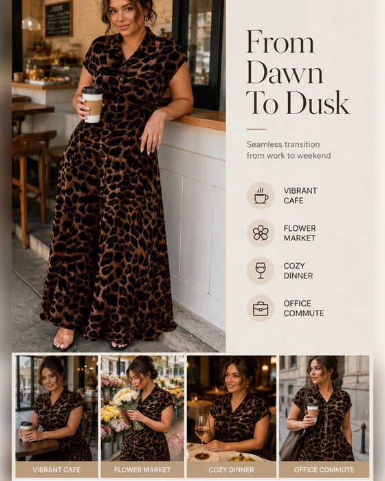Casual Leopard Maxi Dress