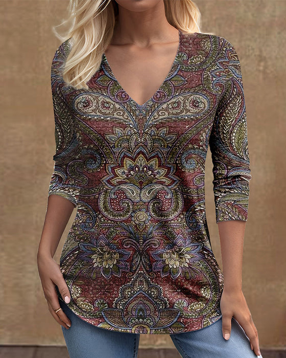 Versatile Fashion Top with V-Neck