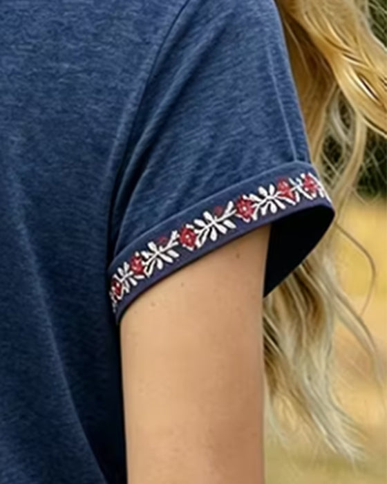 Firework Print Color-Block T-Shirt