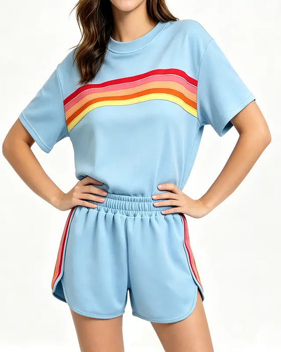 Casual Striped Two-Piece Set