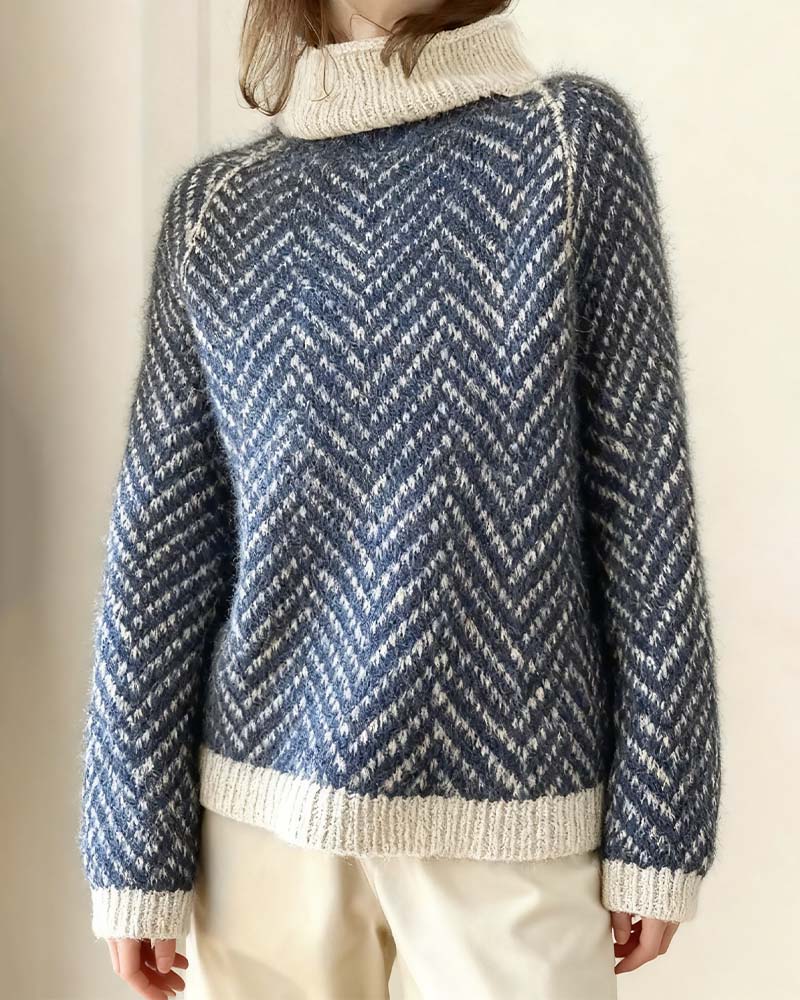 Striped Turtleneck Slouchy Jumper