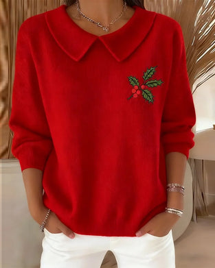 Peter Pan Collar Jacquard Jumper