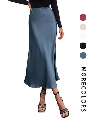 A-Line Solid Color Long Skirt