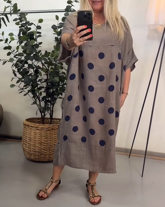 Loose Casual Polka Dot Print Dress
