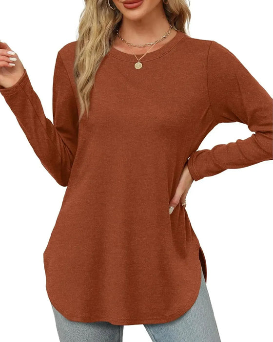 Solid Color Long Sleeve Top